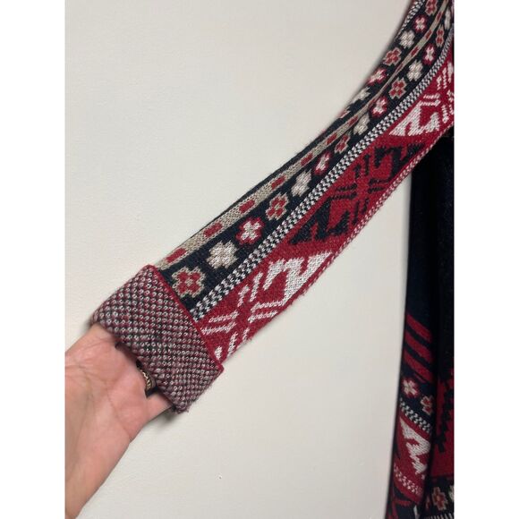 I JEANS BY BUFFALO Red/Black/White Open Cardigan Sweater, Naveah, Sz L - Picture 4 of 7